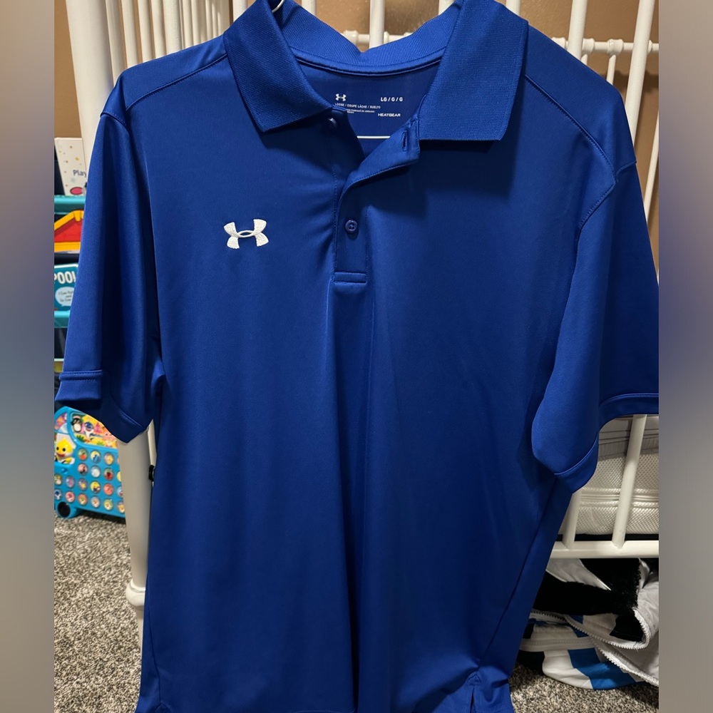 Men’s L Under Armour Blue Polo